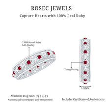 Load image into Gallery viewer, Natural Ruby Celtic Knot Wedding Band for Women