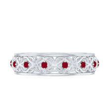 Load image into Gallery viewer, Natural Ruby Celtic Knot Wedding Band for Women
