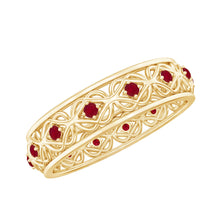Load image into Gallery viewer, Natural Ruby Celtic Knot Wedding Band for Women
