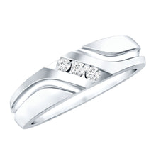 Load image into Gallery viewer, Certified Diamond Three Stone Band Ring for Men