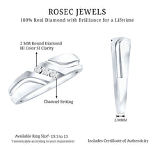 Load image into Gallery viewer, Certified Diamond Three Stone Band Ring for Men