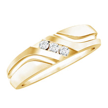 Load image into Gallery viewer, Certified Diamond Three Stone Band Ring for Men