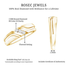 Load image into Gallery viewer, Certified Diamond Three Stone Band Ring for Men