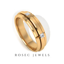 Load image into Gallery viewer, Natural Mens Diamond Band Ring with Certificate