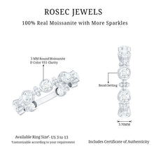 Load image into Gallery viewer, Certified Moissanite Stackable Wedding Band in Bezel Setting