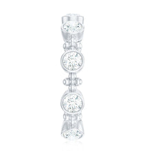 Load image into Gallery viewer, Certified Moissanite Stackable Wedding Band in Bezel Setting