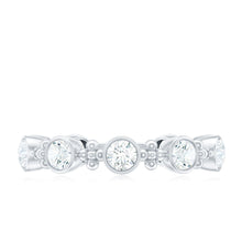 Load image into Gallery viewer, Certified Moissanite Stackable Wedding Band in Bezel Setting