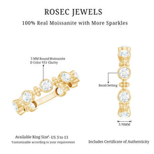 Load image into Gallery viewer, Certified Moissanite Stackable Wedding Band in Bezel Setting