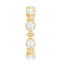 Load image into Gallery viewer, Certified Moissanite Stackable Wedding Band in Bezel Setting