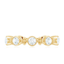 Load image into Gallery viewer, Certified Moissanite Stackable Wedding Band in Bezel Setting