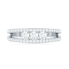 Load image into Gallery viewer, Certified Moissanite 3 Stone Anniversary Ring for Women