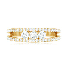 Load image into Gallery viewer, Certified Moissanite 3 Stone Anniversary Ring for Women