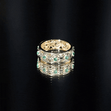 Load image into Gallery viewer, Vintage Looking Lab Grown Emerald Wedding Band for Women