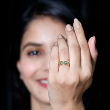 Load image into Gallery viewer, Vintage Looking Lab Grown Emerald Wedding Band for Women