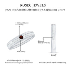 Load image into Gallery viewer, Natural Garnet Diamond Wide Wedding Band