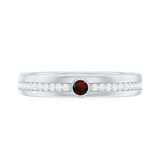 Load image into Gallery viewer, Natural Garnet Diamond Wide Wedding Band