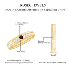 Load image into Gallery viewer, Natural Garnet Diamond Wide Wedding Band