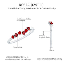 Load image into Gallery viewer, Lab Grown Ruby and Diamond Half Eternity Ring