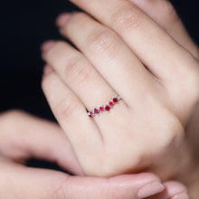 Load image into Gallery viewer, Lab Grown Ruby and Diamond Half Eternity Ring