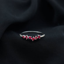 Load image into Gallery viewer, Lab Grown Ruby and Diamond Half Eternity Ring