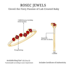 Load image into Gallery viewer, Lab Grown Ruby and Diamond Half Eternity Ring