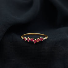 Load image into Gallery viewer, Lab Grown Ruby and Diamond Half Eternity Ring