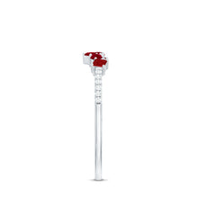 Load image into Gallery viewer, Minimal Ruby Half Eternity Ring with Diamond