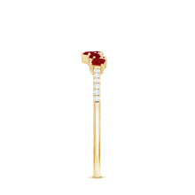 Load image into Gallery viewer, Minimal Ruby Half Eternity Ring with Diamond