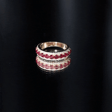 Load image into Gallery viewer, Lab Created Ruby and Diamond Wedding Anniversary Band with Certificate