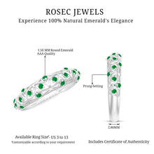 Load image into Gallery viewer, Natural Emerald Filigree Wedding Band for Women