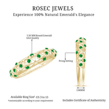 Load image into Gallery viewer, Natural Emerald Filigree Wedding Band for Women