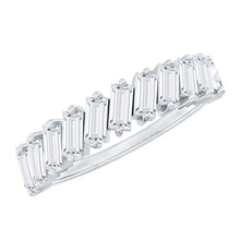 Load image into Gallery viewer, Certified Moissanite Baguette Cut Half Eternity Ring