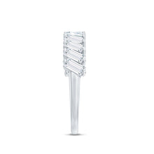 Load image into Gallery viewer, Certified Moissanite Baguette Cut Half Eternity Ring