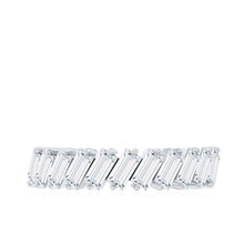 Load image into Gallery viewer, Certified Moissanite Baguette Cut Half Eternity Ring