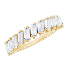 Load image into Gallery viewer, Certified Moissanite Baguette Cut Half Eternity Ring