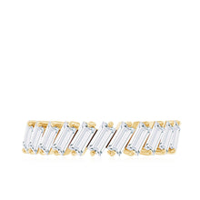 Load image into Gallery viewer, Certified Moissanite Baguette Cut Half Eternity Ring