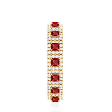 Load image into Gallery viewer, Princess Cut Lab Created Ruby Wedding Band with Diamonds