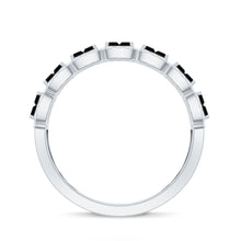 Load image into Gallery viewer, Baguette Cut Lab Grown Black and White Diamond Half Eternity Band