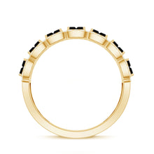 Load image into Gallery viewer, Baguette Cut Lab Grown Black and White Diamond Half Eternity Band