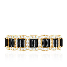 Load image into Gallery viewer, Baguette Cut Lab Grown Black and White Diamond Half Eternity Band