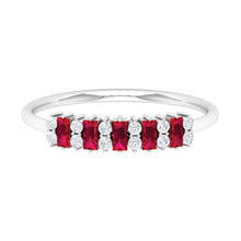 Load image into Gallery viewer, Minimalist Lab Created Ruby and Diamond Cluster Promise Ring