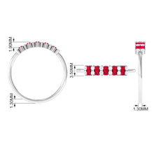 Load image into Gallery viewer, Minimalist Lab Created Ruby and Diamond Cluster Promise Ring