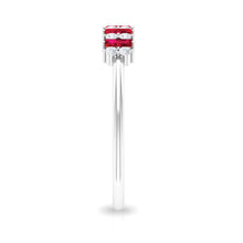 Load image into Gallery viewer, Minimalist Lab Created Ruby and Diamond Cluster Promise Ring