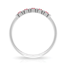Load image into Gallery viewer, Minimalist Lab Created Ruby and Diamond Cluster Promise Ring