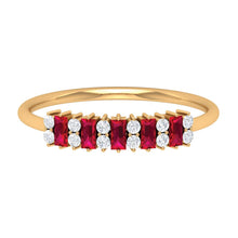 Load image into Gallery viewer, Minimalist Lab Created Ruby and Diamond Cluster Promise Ring
