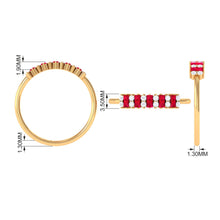 Load image into Gallery viewer, Minimalist Lab Created Ruby and Diamond Cluster Promise Ring