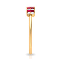 Load image into Gallery viewer, Minimalist Lab Created Ruby and Diamond Cluster Promise Ring