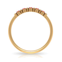Load image into Gallery viewer, Minimalist Lab Created Ruby and Diamond Cluster Promise Ring