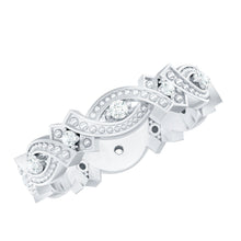Load image into Gallery viewer, Vintage Inspired Moissanite Beaded Wedding Band