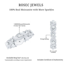 Load image into Gallery viewer, Vintage Inspired Moissanite Beaded Wedding Band